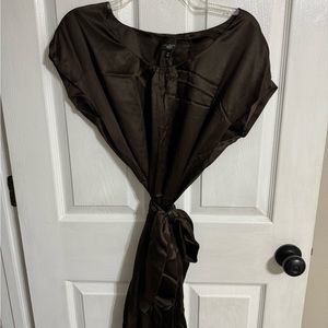 Talbots hammered silky dress in chocolate brown